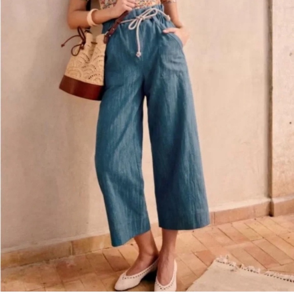 Sezane Pantalon Jacques in Bleu Denim NWT